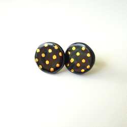 金彩dot round pierce／earring（黒） 1枚目の画像