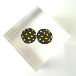 金彩dot round pierce／earring（黒） 3枚目の画像