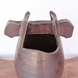 備前陶器花瓶 (35.7cm) h3-019 第3張的照片