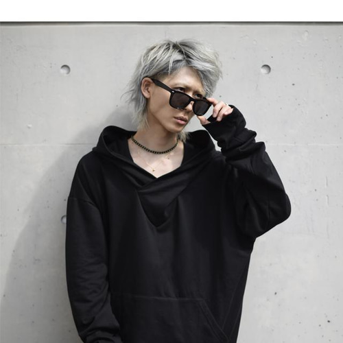 クロスVネックルーズスリーブビッグパーカー パーカー albino