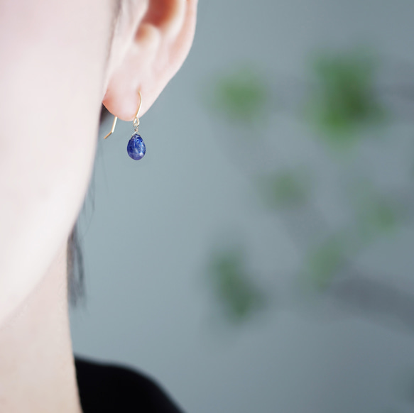 ☆ K10/K18 藍寶石對形切割單隻耳環 ~ Odetta 第3張的照片
