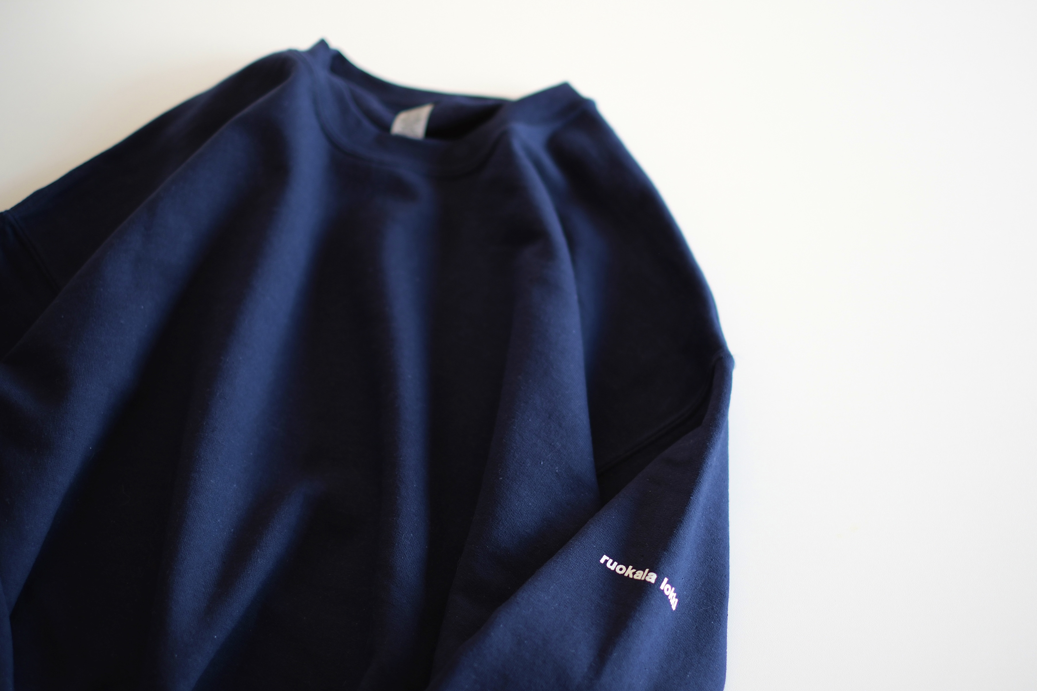 クルーネックスウェット / オーバーシルエット / ruokalalokki /ネイビー