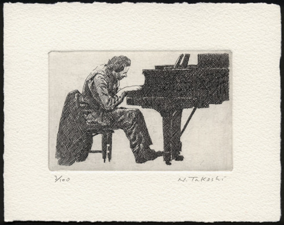 ピアニスト / 銅版画 (額あり 3枚目の画像