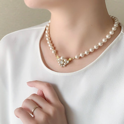 【本日限定】販売 花梨木 彩貝インレイ ジュエリーボックス／パールネックレス付き ナチュラル/パールネックレスS/Cattleya＜結婚式 七五三 卒業式 入学