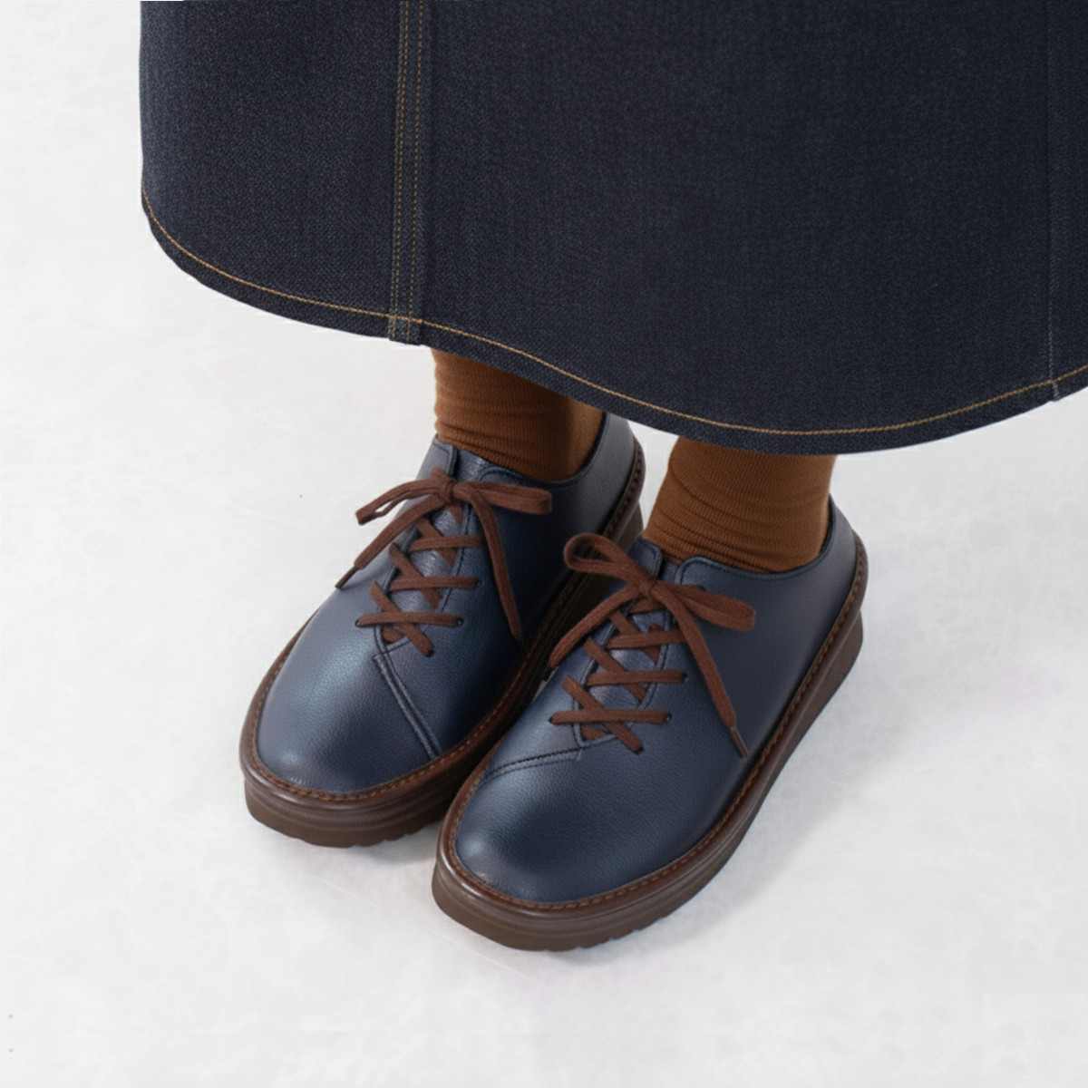 横幅ゆったりで快適♪ ナチュラルスニーカー (TENIS) 日本製  【納期5～11日以内発送】