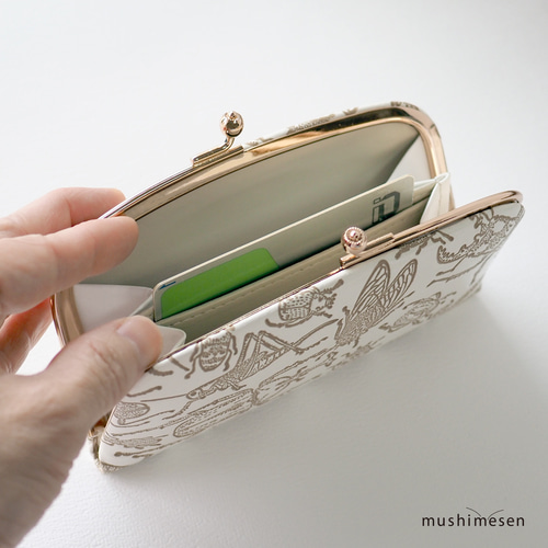 完売・再販なし】本革がま口 ムシメセン文庫革「日本の昆虫シリーズ  