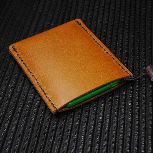 本革製トークンケース☆手縫い☆超ミニストラップ付き その他ケース