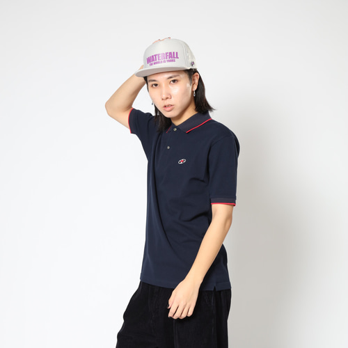 Stone  ネイビー ポロシャツ スリムフィット　ワッペン Stone ネイビー ポロシャツ スリムフィット ワッペン Stone ネイビー