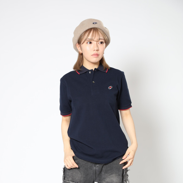 ポロシャツ（レコードワッペン） ネイビー Mサイズ WATERFALL