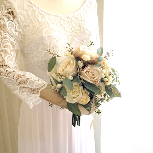 アンティーク ウェディングブーケ クラッチブーケ 造花 アーティ