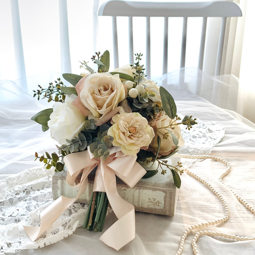 アンティーク ウェディングブーケ クラッチブーケ 造花 アーティ