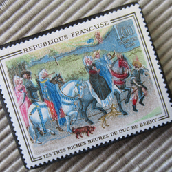 フランス　美術切手ブローチ　2855 2枚目の画像