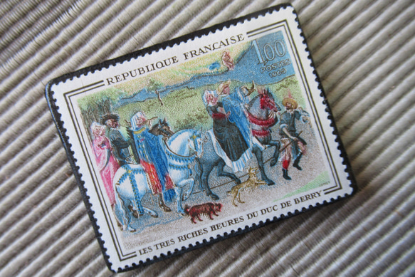 フランス　美術切手ブローチ　2855 2枚目の画像