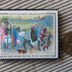 フランス　美術切手ブローチ　2855 3枚目の画像