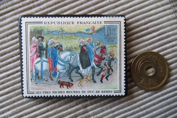 フランス　美術切手ブローチ　2855 3枚目の画像