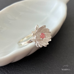 {ジルコニア] Lotus 蓮の花のリング silver 5枚目の画像