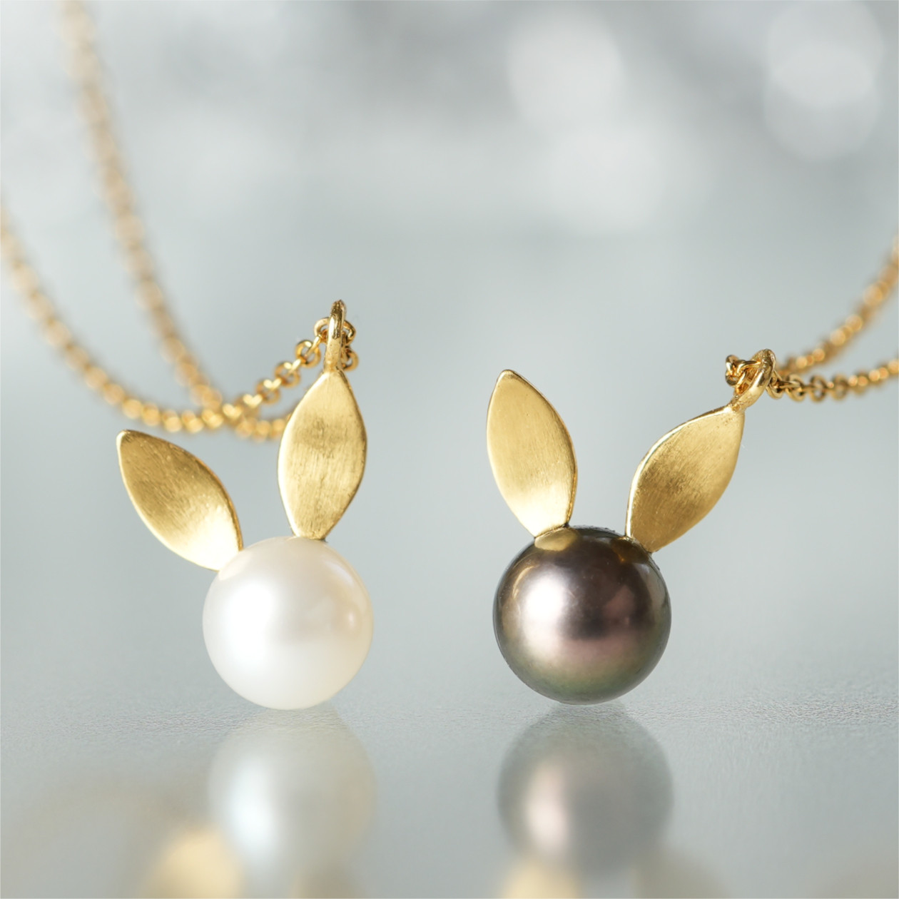 月の旅人 - Premium -｜パールうさぎネックレス｜K14gf