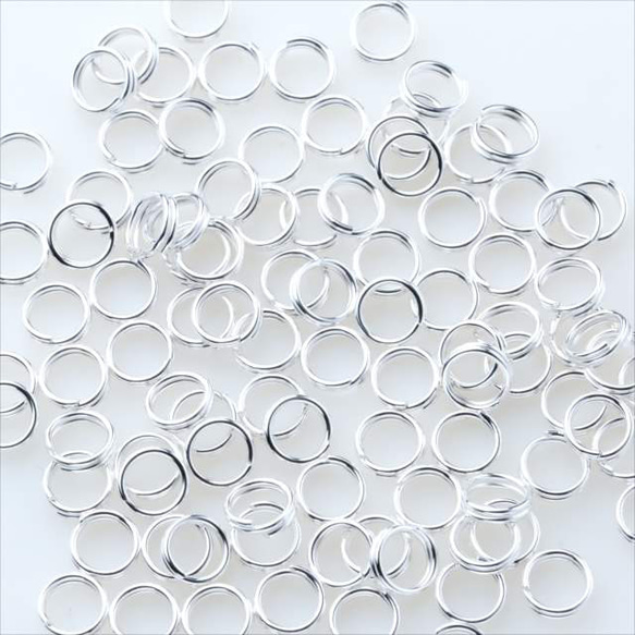 雙圓形跳環，約130個★6mm/白銀★雙環 雙環環 雙環基本金屬配件（marukan2-s6） 第2張的照片