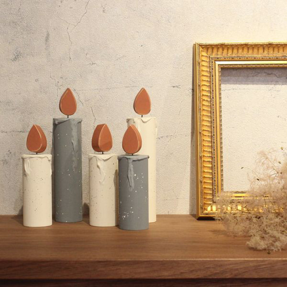 蠟燭木製圓柱形 S 尺寸物體裝飾品斯堪的納維亞時尚 第3張的照片