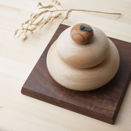 鏡餅 木製 Lサイズ 木の鏡餅 Lサイズ 箱入り 木製 かがみもち お正月 飾り 新年