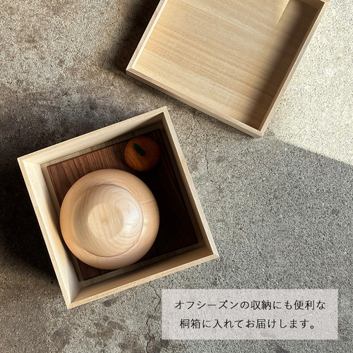 割引価格！】木の鏡餅 Lサイズ｜桐箱入り 木製 かがみもち お正月