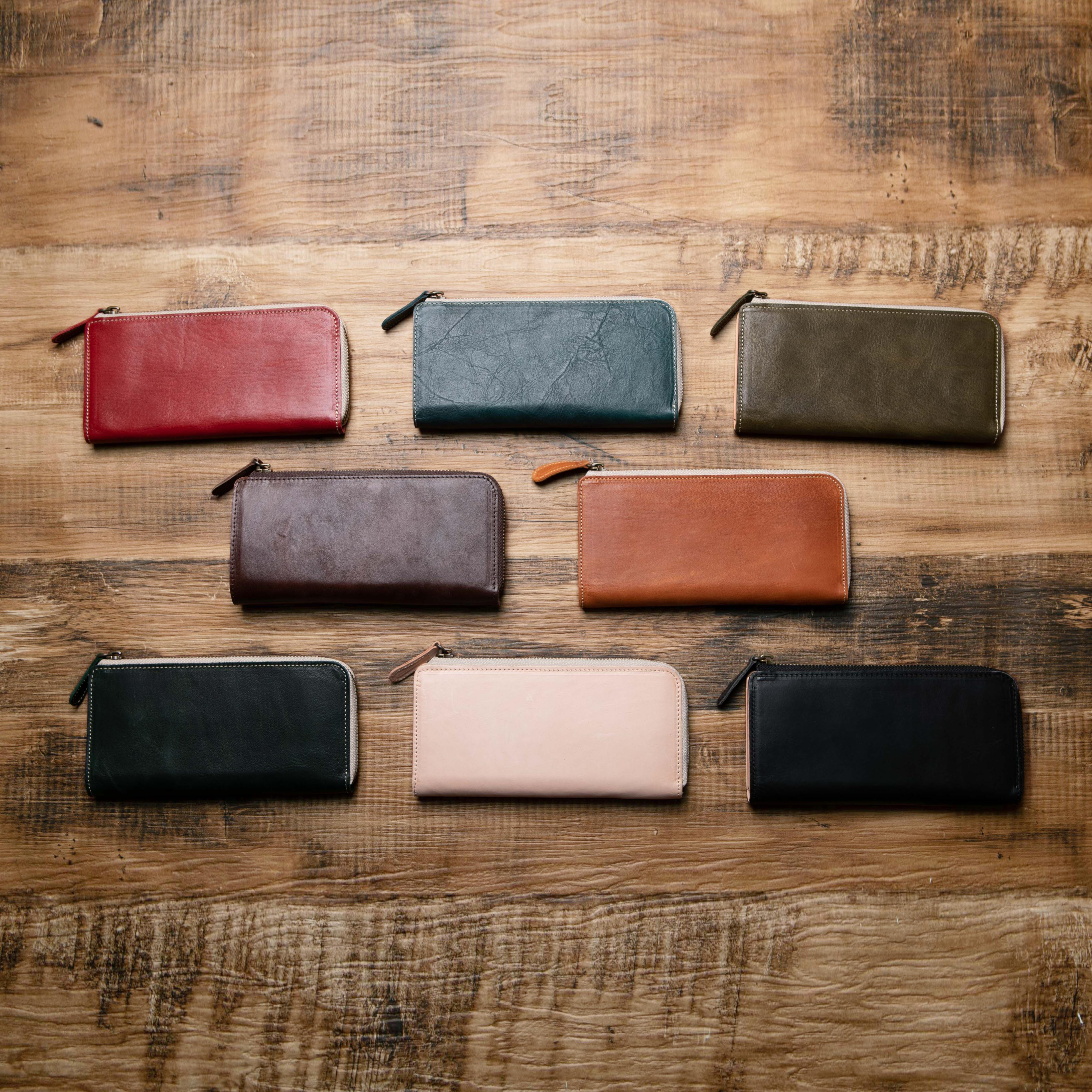 【在庫限りの特選SALE】姫路産 馬革 ヌメ革 オールレザーで仕上げ 長財布 L型 JAW004