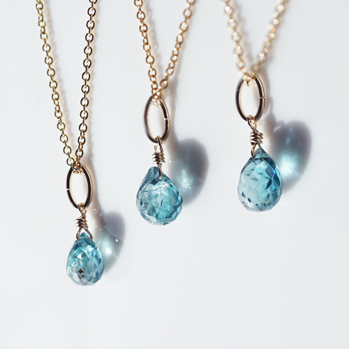 天然稀少!ブルージルコンのドロップネックレス ~蒼天 天然稀少!ブルージルコンのドロップネックレス ~蒼天