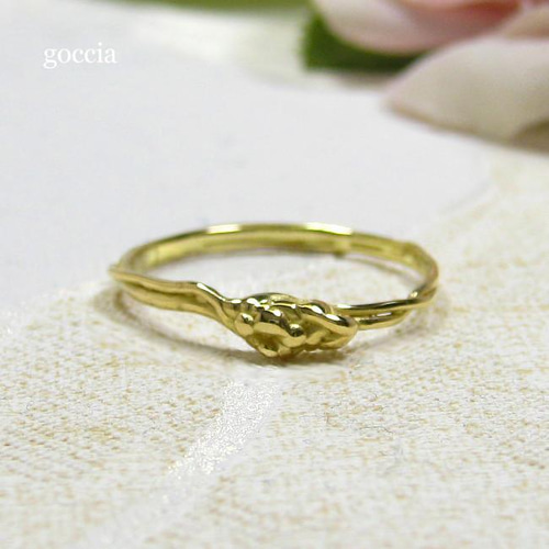 植物の蔓モチーフ、K18ゴールドリング（アンティーク仕上げ） 指輪