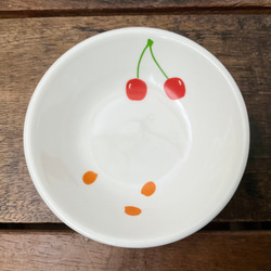 【新作】さくらんぼ 豆皿 ★ 赤 ピンク 小皿 しょうゆ皿 薬味 漬物 珍味 おやつ皿 ちゅーる 離乳食 7.6cm 2枚目の画像