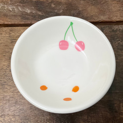 【新作】さくらんぼ 豆皿 ★ 赤 ピンク 小皿 しょうゆ皿 薬味 漬物 珍味 おやつ皿 ちゅーる 離乳食 7.6cm 3枚目の画像