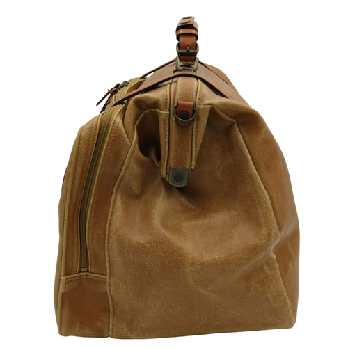 木和田 白化合皮 No.1484「レトロ アウトポケット付きダレスボストン