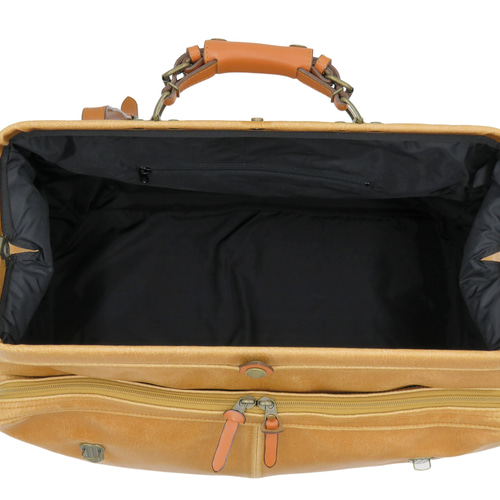 木和田 白化合皮 No.1484「レトロ アウトポケット付きダレスボストン