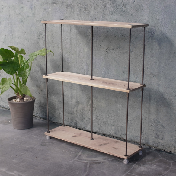 SALE【即納＆送料込】wood iron shelf 730*600*180〈サンドカラー