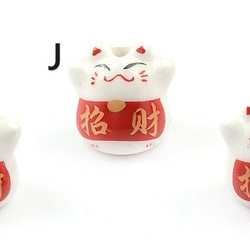 2個 招き猫 猫 陶器 手芸材料 アクセサリーパーツ ハンドメイト 色&デザイン選択自由 4枚目の画像