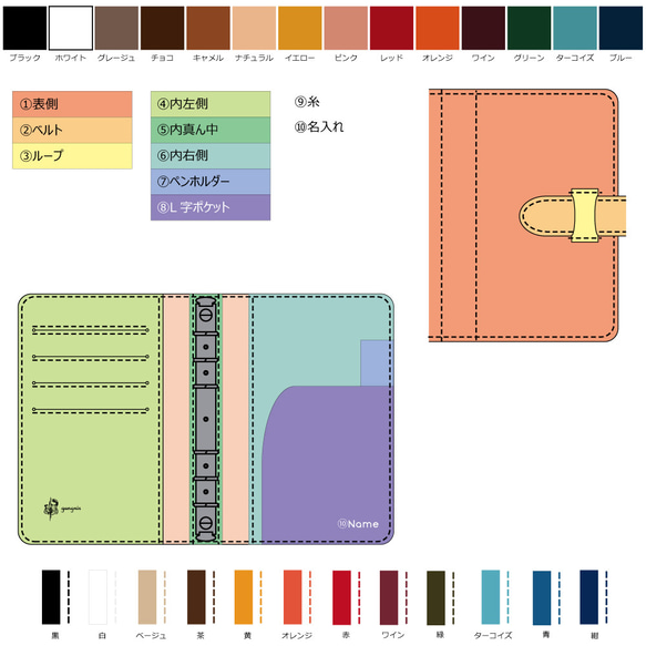 ピタッと開くシステム手帳A　バイブルサイズ　No.6 6枚目の画像