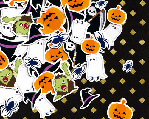 ハロウィンのシール 60枚セット シール・ステッカー きを 通販 4693355