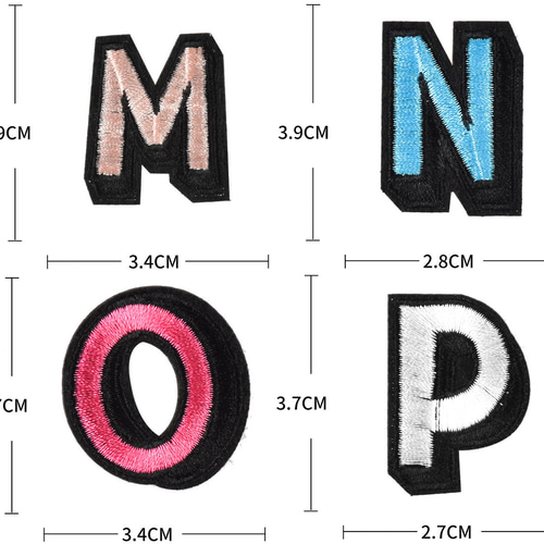 1枚 アルファベット 英文字 ローマ字 ワッペン 入園入学 イニシャル