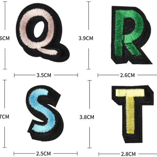 1枚 アルファベット 英文字 ローマ字 ワッペン 入園入学 イニシャル