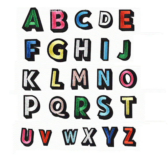 1枚 アルファベット 英文字 ローマ字 ワッペン 入園入学 イニシャル