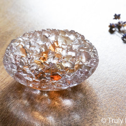 ガラスのアクセサリートレイ - 「 KUBOMI 」● アプリコット・9cm 1枚目の画像