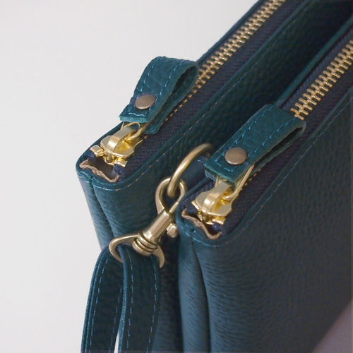 ☆ハンドメイド☆日本製☆本革☆お財布ポシェット☆サコッシュ☆L字  