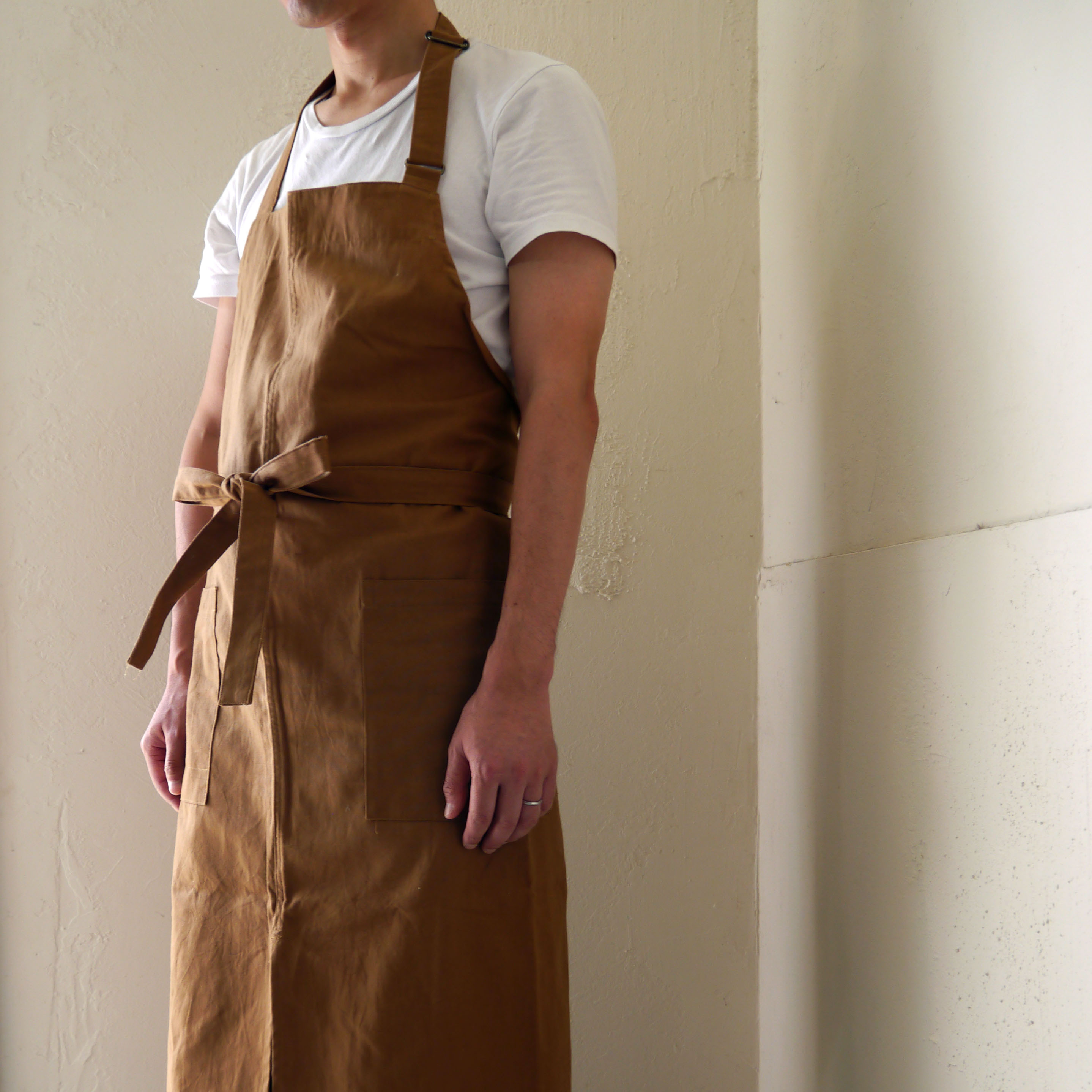 メンズフルエプロン　ブラウン