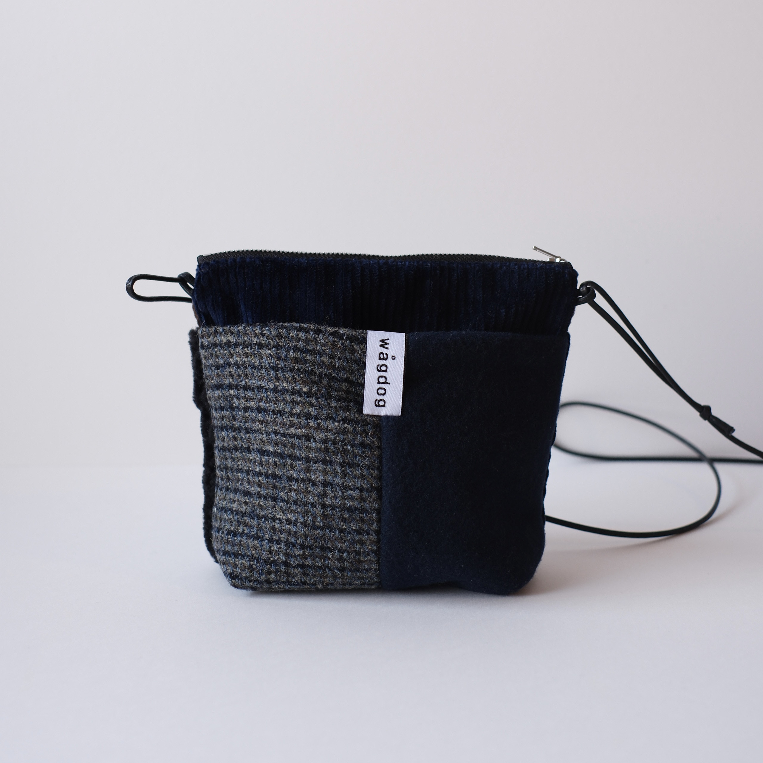 【Limited】冬素材パッチワーク・舟底ショルダーバッグ・ポシェット / ミックスカラー