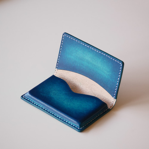 MOYNAT 青 レザー 名刺入れ MOYNAT 醸し出す 青 レザー 名刺入れ