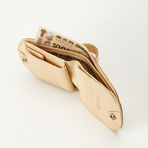 刻印可】 お尻ポケットにすっぽり収まる ヌメ革ヒップポケット革財布