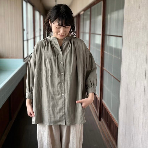 凛とした甘さ、オーバーサイズ ブラウス ｜国産ダブルガーゼ100％（9色
