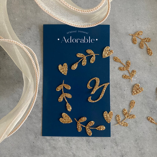 アイロン】イニシャル/カリグラフフィー/アイロンシール ワッペン