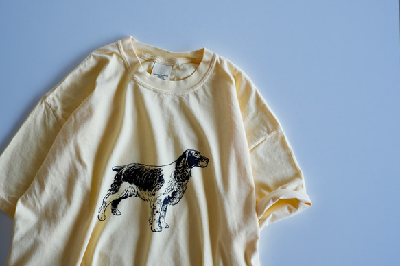 ヴィンテージライク オーバーシルエット半袖Tシャツ / DOG / バター 3枚目の画像