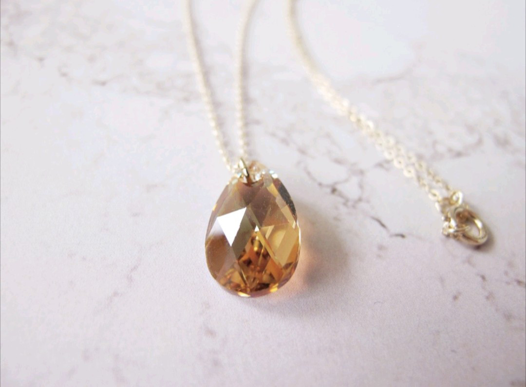 Topaz  *dobble faced* トパーズネックレス 14Kgf SV925 サージカルステンレス 琥珀