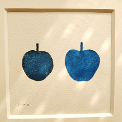 紙版画作品「apple」※木製額縁入り【10点限定】 5枚目の画像